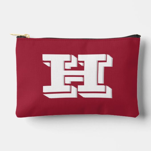 Crimson White School Varsity Letter Blok Monogram Etui (Voorkant)
