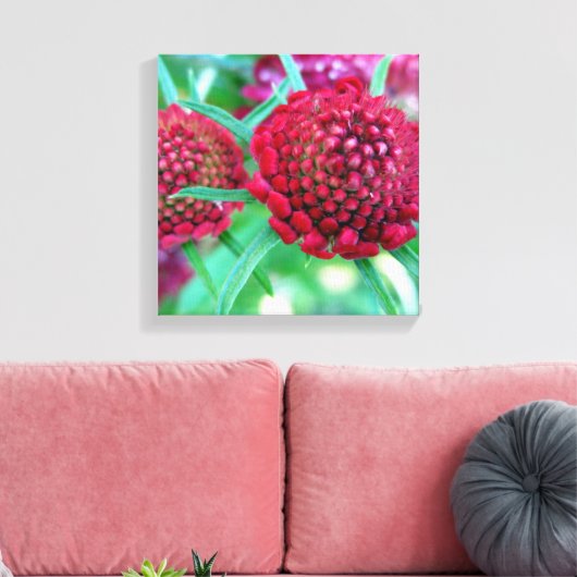 Crimson Wild Flower Canvas Afdruk (Insitu (Woonkamer))