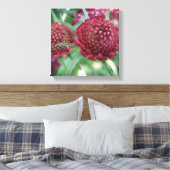 Crimson Wild Flower Canvas Print (Insitu (Slaapkamer))