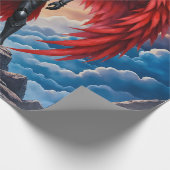 Crimson Wing – Fallen Angel Warrior.  Cadeaupapier (Hoek)