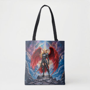 Crimson Wing – Gevallen engel krijger. Tote Bag