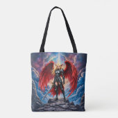 Crimson Wing – Gevallen engel krijger. Tote Bag (Achterkant)