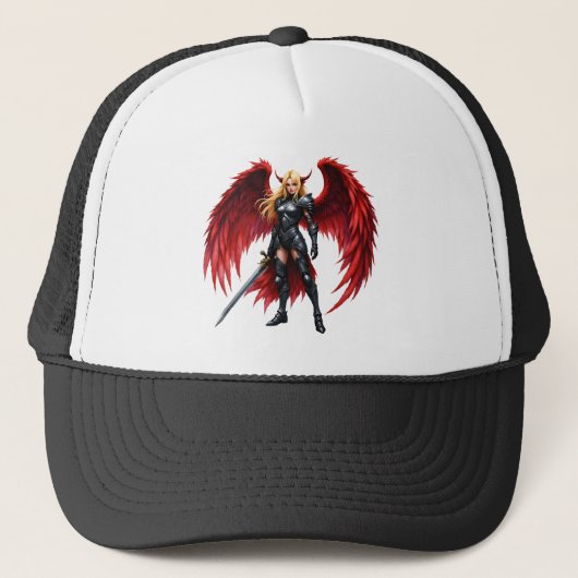 Crimson Wing – Gevallen engel krijger. Trucker Pet (Voorkant)