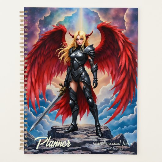 Crimson Wing – Gevallene engel krijger. Planner (Voorkant)
