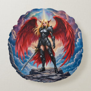 Crimson Wing – Gevallene engel krijger. Rond Kussen