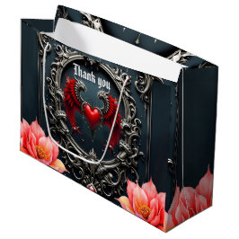 Crimson Winged Heart Gotische Romantiek Elegant . Groot Cadeauzakje