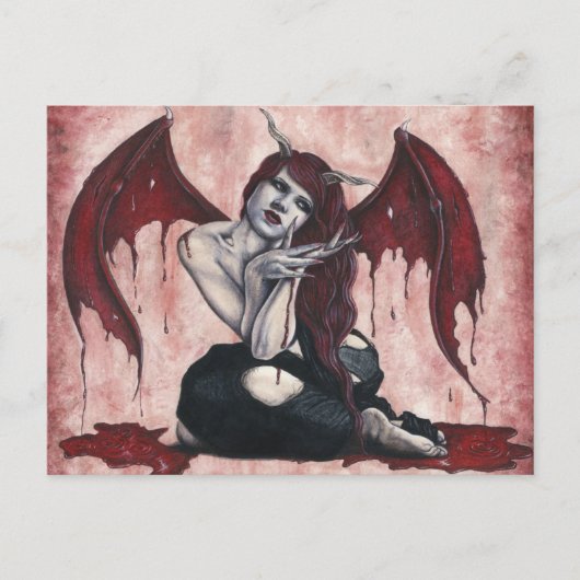 Crimson Wings Bloody Demon Briefkaart (Voorkant)