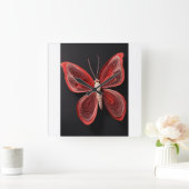 Crimson Wings: Rode Vlinder Tattoo wandhorloge Vierkante Klok (Huis)