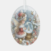 Crimson Wonder in Winter’s Glow Glas Ornament (Voorkant links)