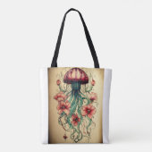 "Crimson Zee Elegance: Herbruikbare boodschappenta Tote Bag (Achterkant)