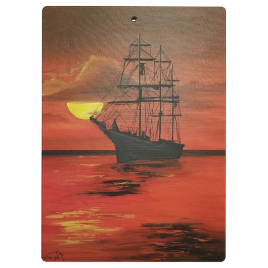 Crimson Zeeen Clipper Ship Klembord (Achterkant)