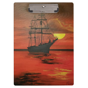 Crimson Zeeen Clipper Ship Klembord
