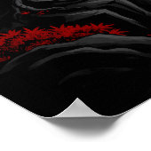 Crimson Zen: Japans rood maanlandschap Poster (Hoek)
