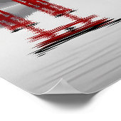 Crimson Zen: Japans rood maanlandschap Poster (Hoek)
