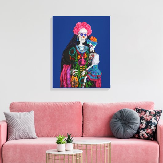 Crina en Calavera Child Sugar Skull Canvas Afdruk (Insitu (Woonkamer))