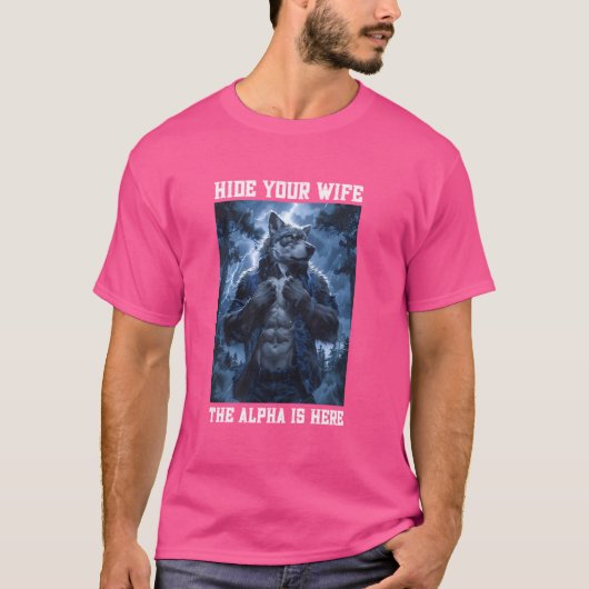 Cringe Alpha Wolf Verberg je vrouw Meme Funny Alph T-shirt (Voorkant)