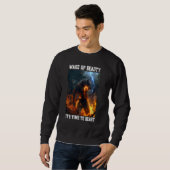 Cringe Wolf Wake Up Beauty Cringy Alpha Wolf Cring Trui (Voorkant volledig)