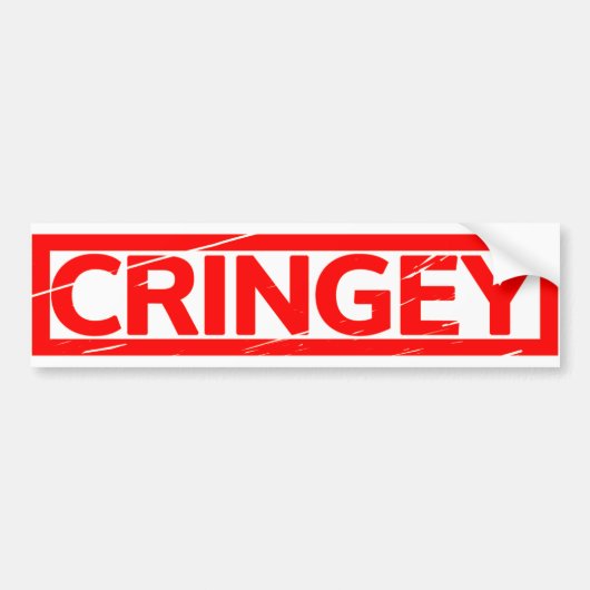 Cringey Stamp Bumpersticker (Voorkant)