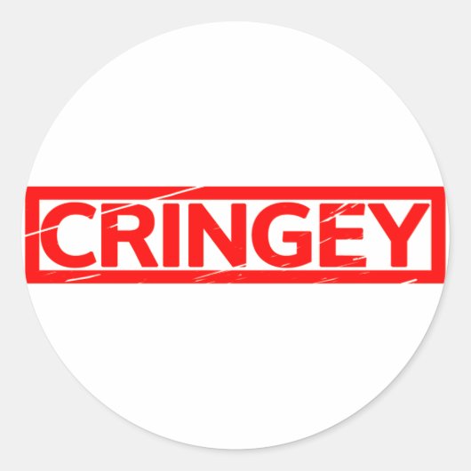 Cringey Stamp Ronde Sticker (Voorkant)