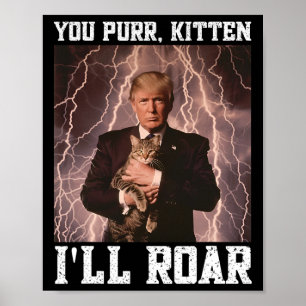 Cringy Alpha Trump Kitten Meme Kat Beschermer Crin Poster