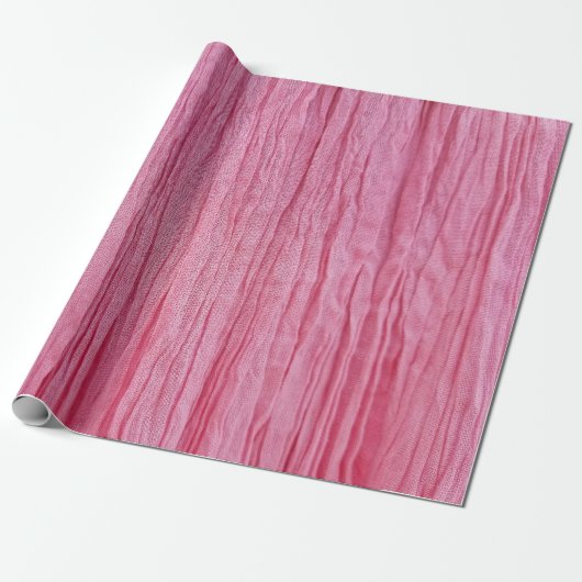 Crinkled roze crêpe stof cadeaupapier (Uitgerold)