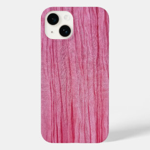 Crinkled roze crêpe stof Case-Mate iPhone 14 hoesje