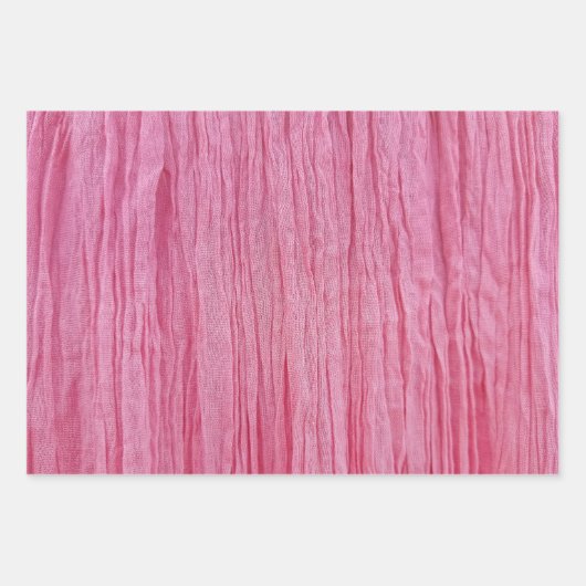Crinkled roze crêpe stof inpakpapier vel (Voorkant)