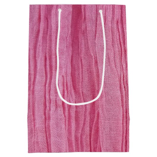 Crinkled roze crêpe stof medium cadeauzakje (Achterkant)