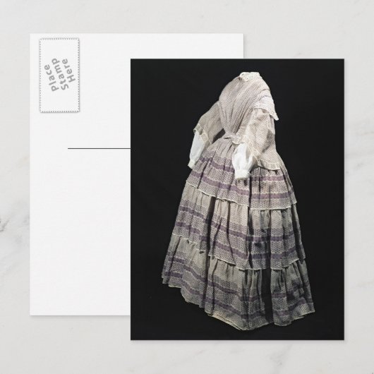 Crinoline jurk, 1850-60 briefkaart (Voorkant / Achterkant)