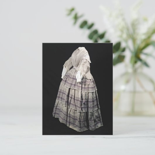 Crinoline jurk, 1850-60 briefkaart (Staand voorkant)