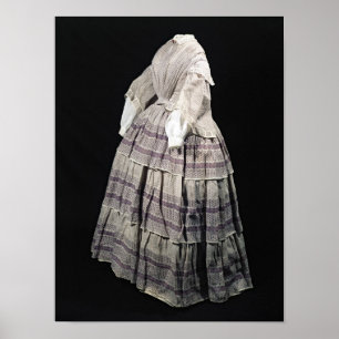 Crinoline jurk, 1850-60 poster