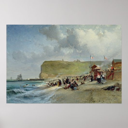 Crinolines on the Beach, Fecamp, 1871 Poster (Voorkant)