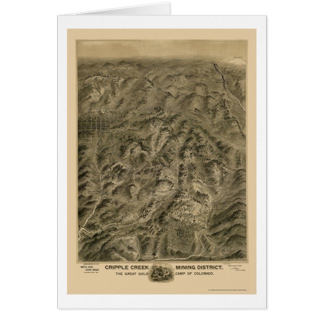 Cripple Creek, CO Panoramic Map - 1895 (Voorkant)