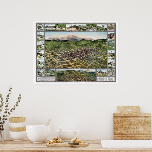 Cripple Creek, CO Panoramic Map - 1896 Poster (Keuken)
