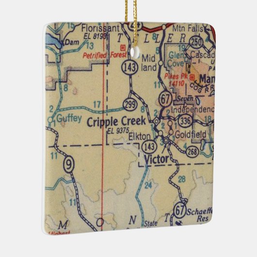 Cripple Creek  Map Keramisch Ornament (Rechts)