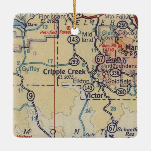 Cripple Creek  Map Keramisch Ornament (Achterkant)