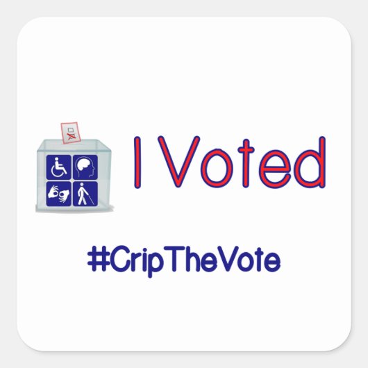#CripTheVote Ik heb gestemd stickers (vierkant) kl (Voorkant)