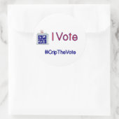 #CripTheVote IK STEM stickers (rond) groot (Tas)