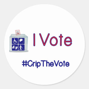 #CripTheVote IK STEM stickers (rond) groot