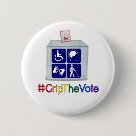 #CripTheVote-toets, 2 1/4 inch, rond Ronde Button 5,7 Cm