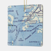 Crisfield MD Map Keramisch Ornament (Links)