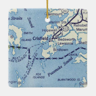 Crisfield MD Map Keramisch Ornament