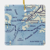 Crisfield MD Map Keramisch Ornament (Voorkant)