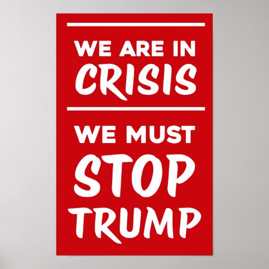 CRISIS Anti-Trump | Rood | Protesteer Poster (Voorkant)