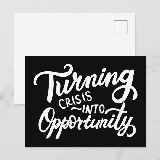 Crisis een kans maken briefkaart (Voorkant / Achterkant)