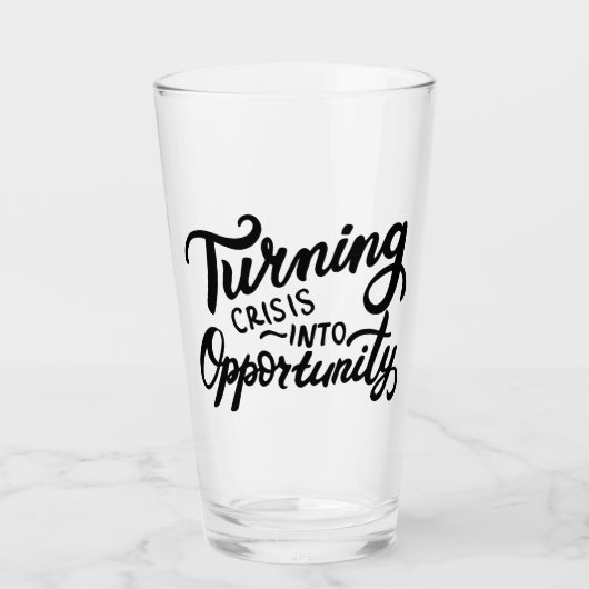 Crisis een kans maken glas (Voorkant)