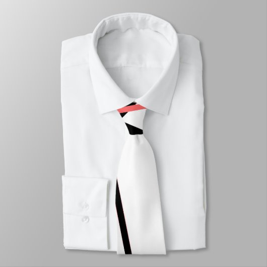 Crisis met koraal en zwarte strepen op wit stropdas (Gebonden)