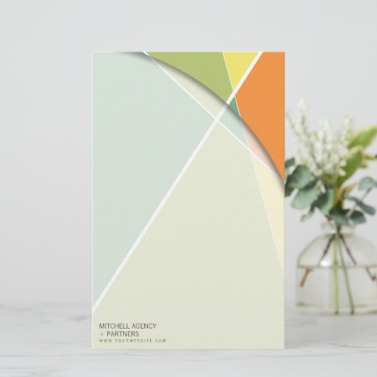 Crisiscross-geometrische patroonstijlvolle kunst briefpapier (Staand voorkant)