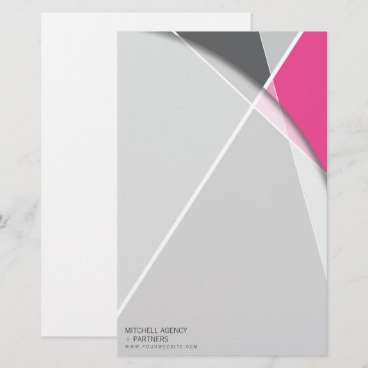 Crisiscross-geometrische patroonstijlvolle kunst briefpapier (Voorkant / Achterkant)