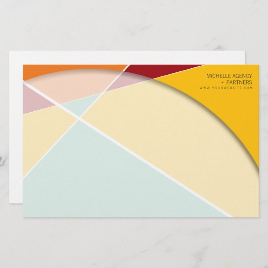 Crisiscross-geometrische patroonstijlvolle kunst briefpapier (Voorkant / Achterkant)